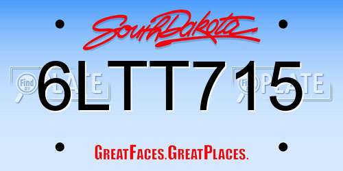 6LTT715 South Dakota License Plate
