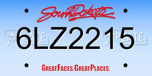 6LZ2215 South Dakota License Plate