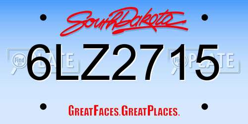 6LZ2715 South Dakota License Plate