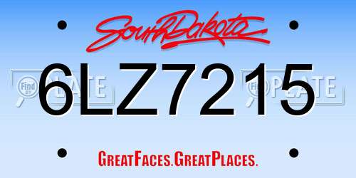 6LZ7215 South Dakota License Plate