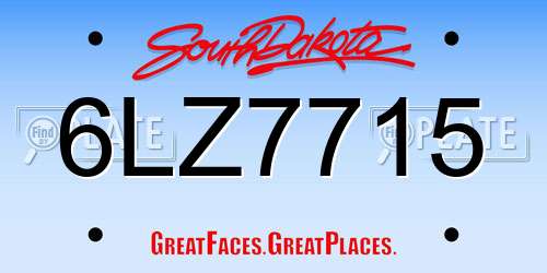 6LZ7715 South Dakota License Plate