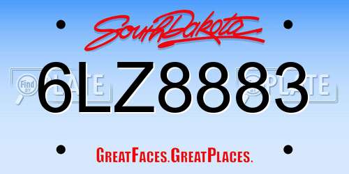 6LZ8883 South Dakota License Plate