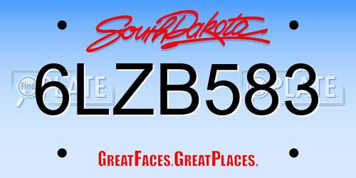 6LZB583 South Dakota License Plate