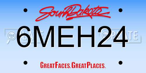 6MEH24 South Dakota License Plate