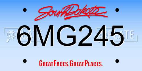6MG245 South Dakota License Plate