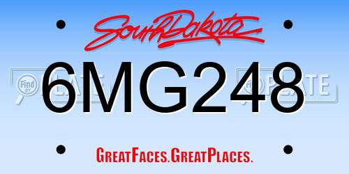 6MG248 South Dakota License Plate