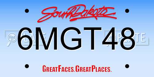 6MGT48 South Dakota License Plate