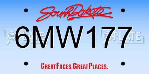 6MW177 South Dakota License Plate