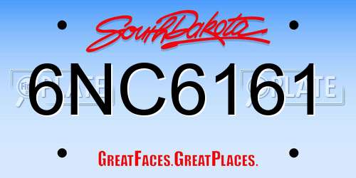 6NC6161 South Dakota License Plate