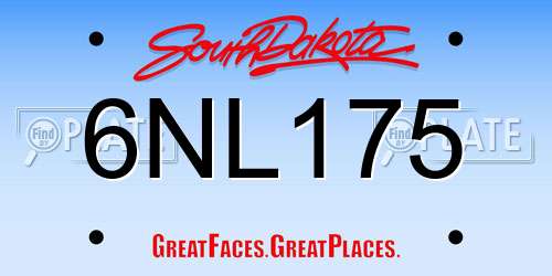 6NL175 South Dakota License Plate