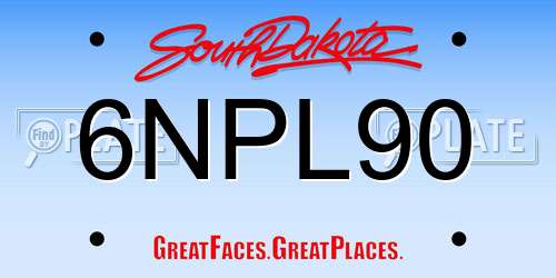6NPL90 South Dakota License Plate