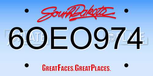 6OEO974 South Dakota License Plate