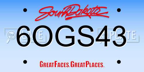 6OGS43 South Dakota License Plate