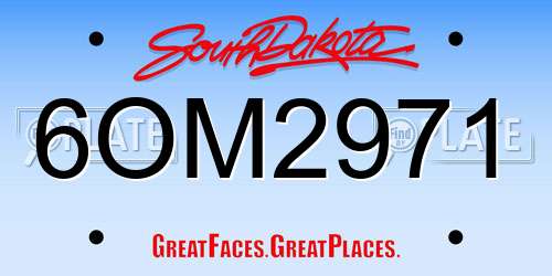 6OM2971 South Dakota License Plate