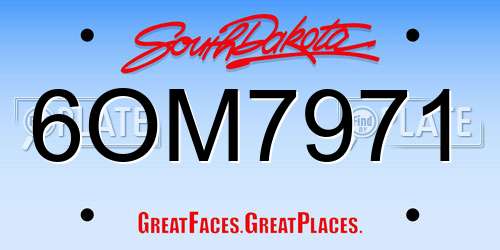 6OM7971 South Dakota License Plate