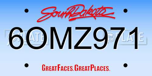 6OMZ971 South Dakota License Plate