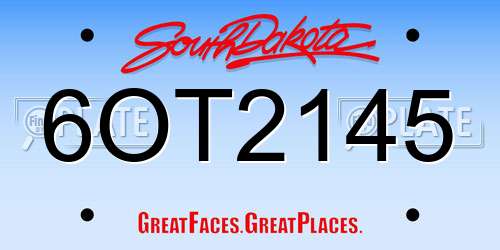 6OT2145 South Dakota License Plate
