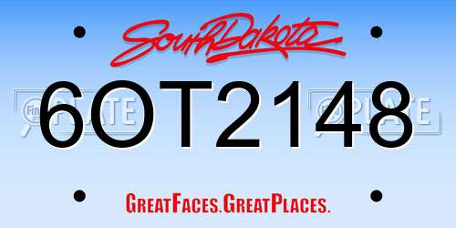 6OT2148 South Dakota License Plate
