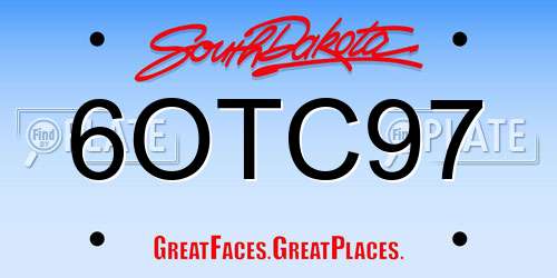 6OTC97 South Dakota License Plate