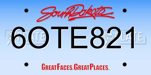 6OTE821 South Dakota License Plate