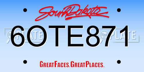 6OTE871 South Dakota License Plate