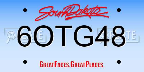 6OTG48 South Dakota License Plate