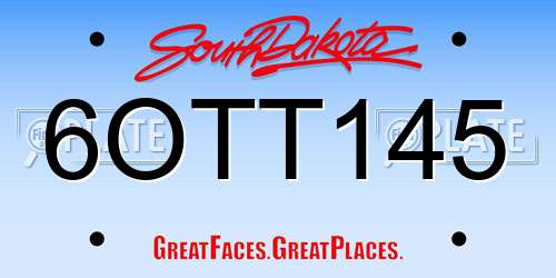 6OTT145 South Dakota License Plate