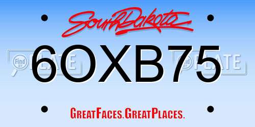 6OXB75 South Dakota License Plate