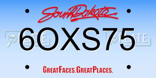 6OXS75 South Dakota License Plate