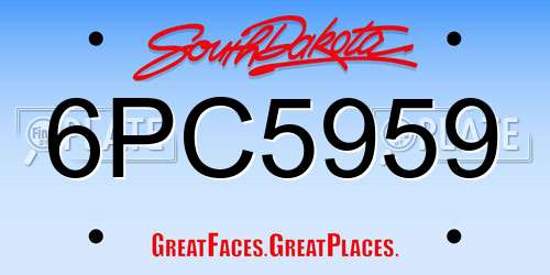 6PC5959 South Dakota License Plate