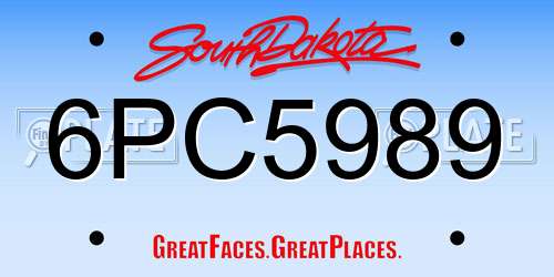 6PC5989 South Dakota License Plate