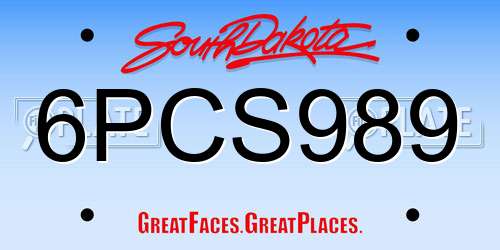 6PCS989 South Dakota License Plate