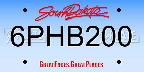 6PHB200 South Dakota License Plate