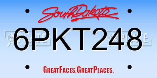 6PKT248 South Dakota License Plate