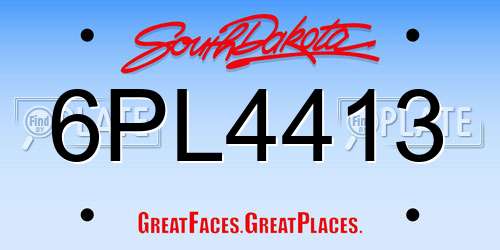 6PL4413 South Dakota License Plate