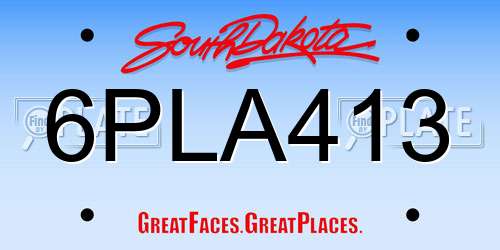 6PLA413 South Dakota License Plate