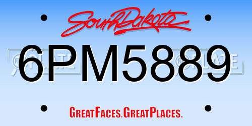 6PM5889 South Dakota License Plate