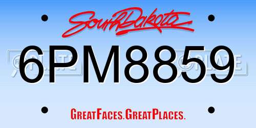 6PM8859 South Dakota License Plate