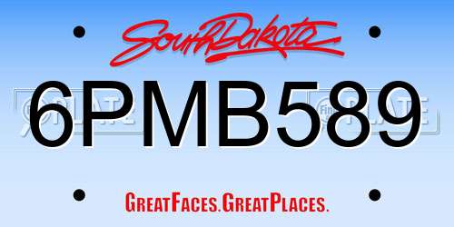 6PMB589 South Dakota License Plate