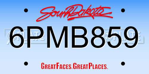 6PMB859 South Dakota License Plate