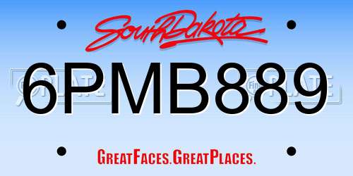 6PMB889 South Dakota License Plate