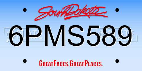 6PMS589 South Dakota License Plate