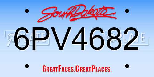 6PV4682 South Dakota License Plate