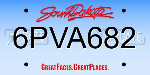 6PVA682 South Dakota License Plate