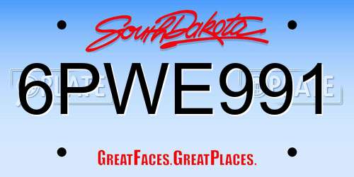 6PWE991 South Dakota License Plate