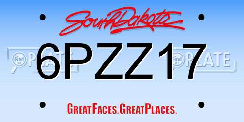 6PZZ17 South Dakota License Plate