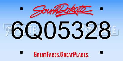 6Q05328 South Dakota License Plate