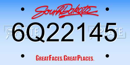 6Q22145 South Dakota License Plate