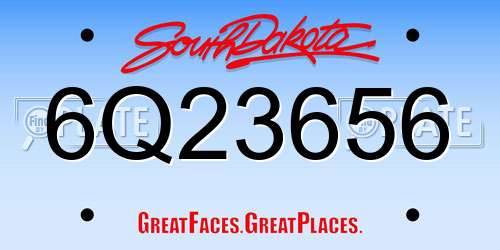 6Q23656 South Dakota License Plate