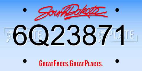 6Q23871 South Dakota License Plate